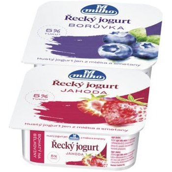 Milko Řecký jogurt 4% mix jahoda borůvka 2 x 140 g