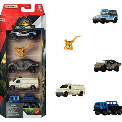 Matchbox Mattel Jurský svět 4 ks angličák a dinosaurus – Sleviste.cz