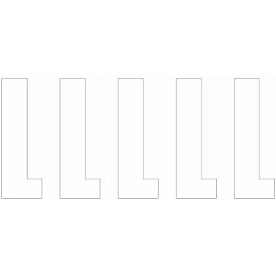 Samolepicí L bílá samolepící vinylová fólie arch 5 ks - písmena 50 mm – Zboží Dáma