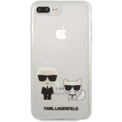 Pouzdro Karl Lagerfeld Glitter Signature Apple iPhone 7 8 Plus čiré – Zboží Mobilmania
