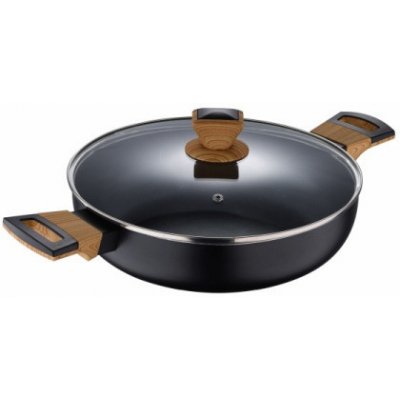 Bergner Pánev s nepřilnavým povrchem a poklicí 28 cm Earth Black BG-32038-BK – Zboží Mobilmania