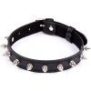 SM, BDSM, fetiš Collar with Spikes Adjustable 43 cm Black