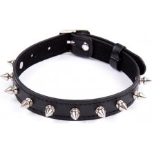 Collar with Spikes Adjustable 43 cm Black