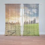Sablio Záclony Vyprahlá zem před mrakodrapy: 2ks 150x250cm – Hledejceny.cz
