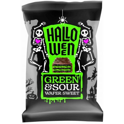 Paloma Plus Halloween Green Sour Wafer Oplatky s citrónovou příchutí 150 g – Zboží Dáma