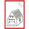 Piktogram PV + baterie symbol na fotovoltaiku