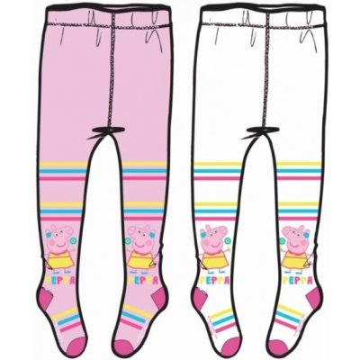 EplusM dívčí punčocháče Prasátko Peppa bílé šedě melírované – Zbozi.Blesk.cz