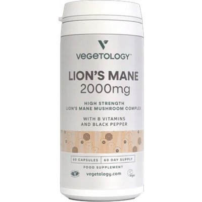 Vegetology Vegan Lion's Mane Korálovec ježatý 2000 mg + B-Komplex 60 kapslí – Hledejceny.cz