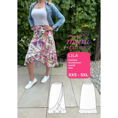 Dámský střih na zavinovací sukni Lila midi | MIMI patterns - Česky – Hledejceny.cz