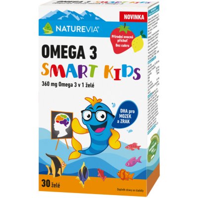 NatureVia Omega 3 Smart Kids 30 želatinových tobolek