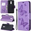 Pouzdro Butterfly PU kožené peněženkové Nokia 3.2 - fialové