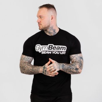 GymBeam tričko Beam Black černá