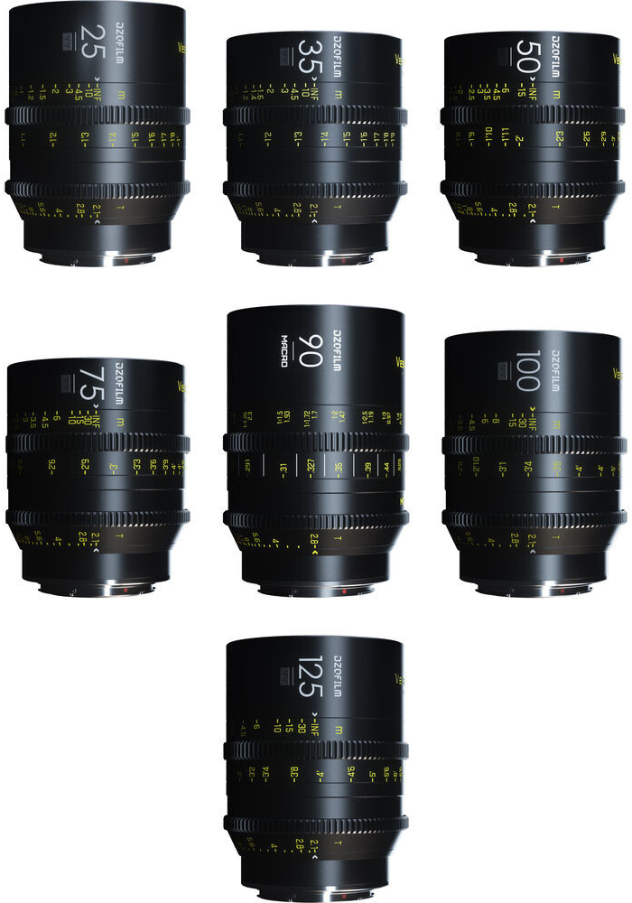 DZO Optics DZOFilm Vespid Kit B EF Mount (25, 35, 50, 75, 100, 125 T2.1 + Macro 90mm T2.8)