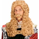 Královská dlouhá blond paruka s vousy historická – Zboží Mobilmania