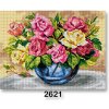 Vyšívací předloha VTC Vyšívací předloha 70243 2621 váza s květinami růžovo-žlutá 30x40cm