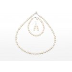 SVĚT KAMENŮ s.r.o. Stříbrná sada šperků perly 6x8 mm 00257008 – Zboží Mobilmania
