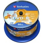 Verbatim DVD-R 4,7GB 16x, AZO, printable, spindle, 50ks (43533) – Sleviste.cz