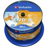 Verbatim DVD-R 4,7GB 16x, AZO, printable, spindle, 50ks (43533) – Zboží Živě