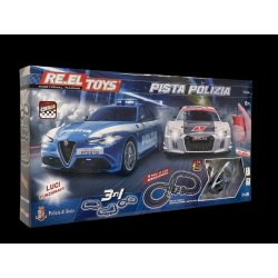 RE.EL Toys autodráha licencovaná Polizia 3v1 1:43 3 metry 3 sestavy LED světla