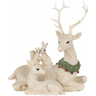 Vánoční dekorativní soška jelena s laní a veverkami 16*9*18 cm – Hledejceny.cz