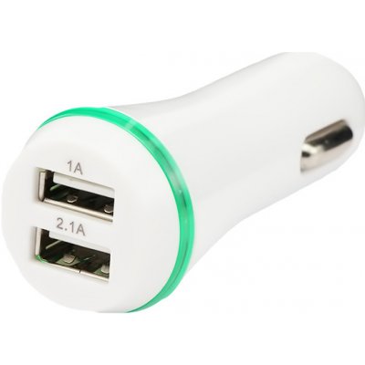 Microcig Autoadapter 2x USB bílá podsvícený – Zboží Mobilmania