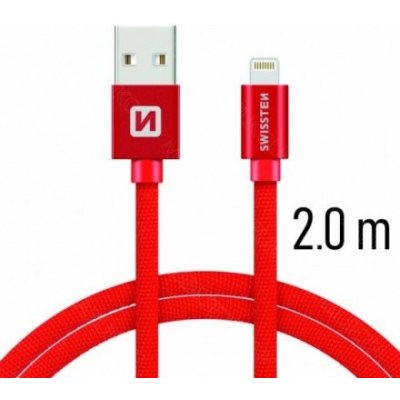 Swissten 71523306 datový USB - (LIGHTNING), 2m, červený – Zbozi.Blesk.cz