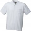 Pánské Tričko James & Nicholson pánská polokošile Polo-Piqué Pocket JN026 bílá