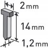 EXTOL PREMIUM Hřebíky, balení 1000 ks, 14 mm, 2,0 × 0,52 × 1,2 mm 8852405
