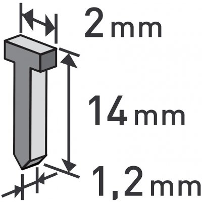 EXTOL PREMIUM Hřebíky, balení 1000 ks, 14 mm, 2,0 × 0,52 × 1,2 mm 8852405 – Zbozi.Blesk.cz