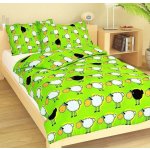 Dadka povlečení Stádo Oveček zelené 90 x 130 cm 45 x 60 cm – Zboží Mobilmania