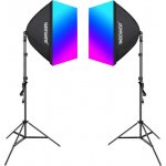 Kit Neewer dva softboxy a žárovky RGB 24W 2700-6500K NK800 – Zboží Živě