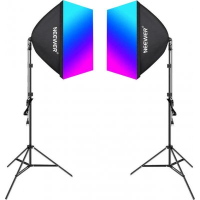 Kit Neewer dva softboxy a žárovky RGB 24W 2700-6500K NK800 – Zboží Živě