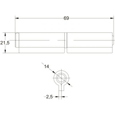 Rozebiratelný navařovací pant 7 variant Varianta: 2. varianta 14x65x22x2,5mm – Hledejceny.cz