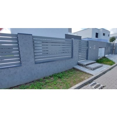 Gelend Hliníkový plot ALULINE Rozměr délka: 500 až 1000mm, výška pole (mm): do 800 mm, Povrchové úpravy: KOMAXIT RAL 7016 struktura – Hledejceny.cz