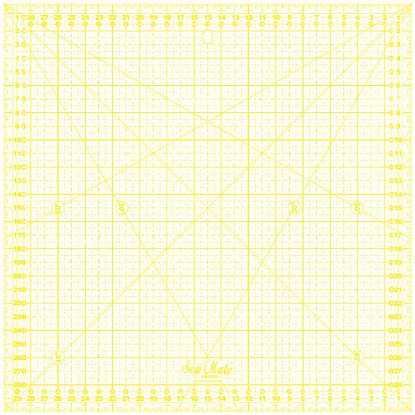 Ostatní pomůcka na patchwork Donwei Rastrové pravítko 30x30cm M3030-YW žluté