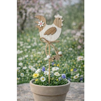 Zápich slepice, dřevo 31 cm – Hledejceny.cz