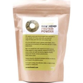 Sun and Seed RAW Proteinový prášek z konopných semen BIO 450 g