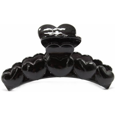 Plastový skřipec se srdíčky Barva: černá – Sleviste.cz