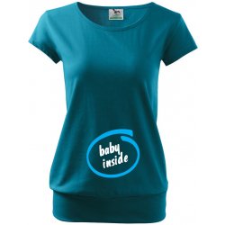 Bezvatriko tričko Baby Inside tyrkysová