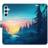 Pouzdro a kryt na mobilní telefon Pouzdro iSaprio Flip s kapsičkami na karty - Magical Landscape Samsung Galaxy A34 5G