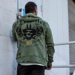 Yakuza Premium Selection mikina s kapucou 3824 Hell Rider olivová – Zboží Dáma