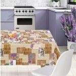 Ubrus PVC 157A, metráž, 20 m x 140 cm, levandule s proutěnými prvky, IMPOL TRADE – Zboží Mobilmania