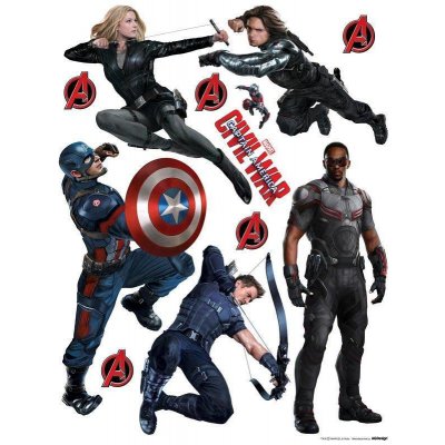 AG Design Maxi nálepka na zeď Avengers Civil War PVC 2 cm – Hledejceny.cz