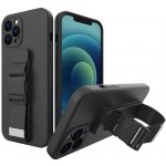 Hurtel Lanové gelové se šňůrkou na řetízek taška se šňůrkou na iPhone 12 Pro černá 5907769328923 – Hledejceny.cz