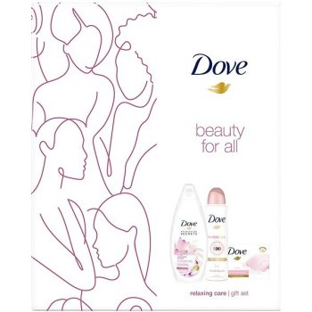 Dove Relaxing Care sprchový gel Renewing 250 ml + antiperspirant sprej Powder Soft 150 ml dárková sada