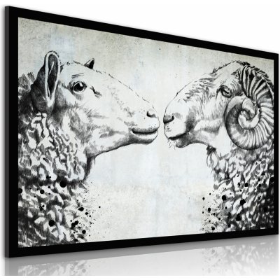 Obraz na plátně SHEEP LOVE různé rozměry Ludesign ludesign obrazy: 80x60 cm – Zbozi.Blesk.cz