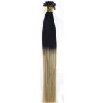 KERATIN OMBRE-50 pramenů,45cm,různé barvy Černá/blond 1/613