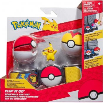 Jazwares Pokémon CLIP N GO Trenerský Pásek + Poké Ball a Level Ball a Pikachu