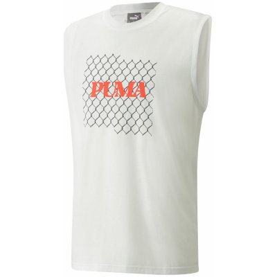 Puma don´t flinch tank white - cherry toma 53212909 Bílý – Zboží Mobilmania