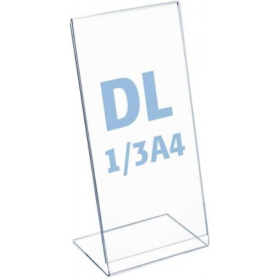 A-Z Reklama CZ plastový stojánek na 1 list tvar L na výšku DL 1/3A4 – Zboží Živě